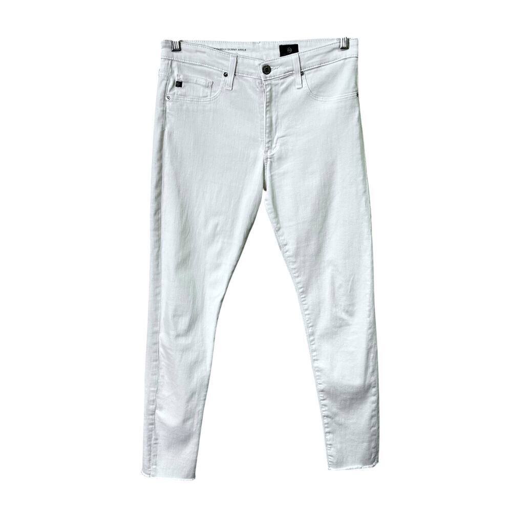 AG Adriano Goldschmied The Farrah White Skinny Mid Rise Ankle Jeans 29R